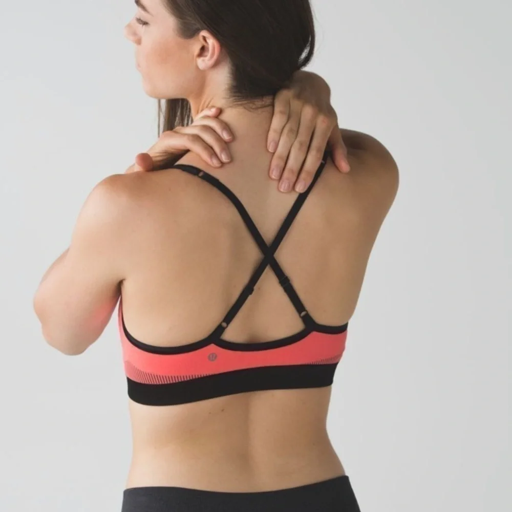 Lululemon Hold Your Om Bra Seamless Heathered Grapefruit Orange